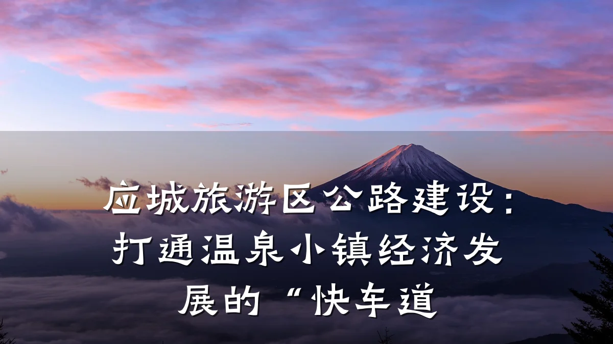 应城旅游区公路建设:打通温泉小镇经济发展的“快车道