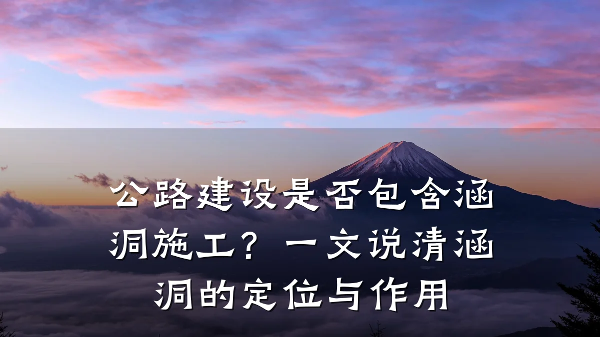 公路建设是否包含涵洞施工?一文说清涵洞的定位与作用