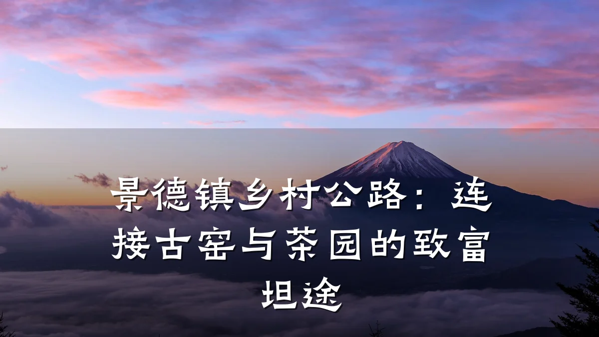 景德镇乡村公路:连接古窑与茶园的致富坦途