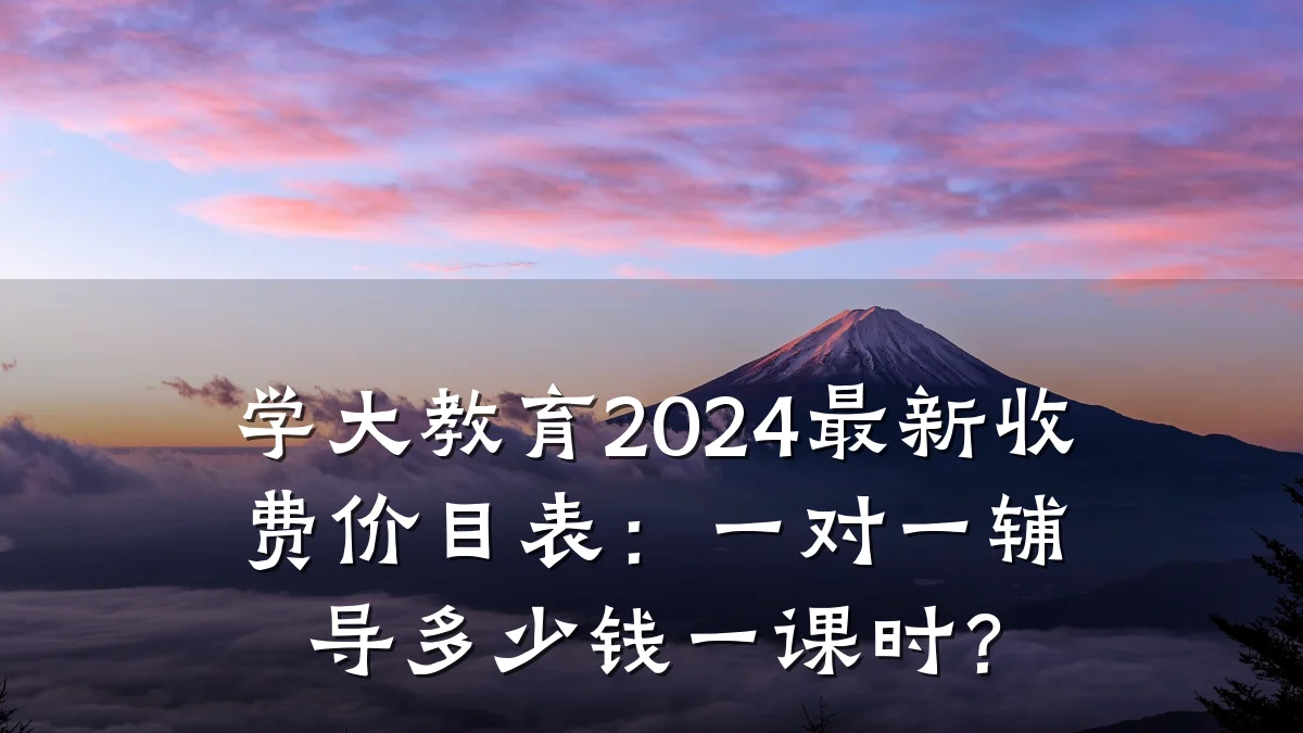 学大教育2024最新收费价目表：一对一辅导多少钱一课时？